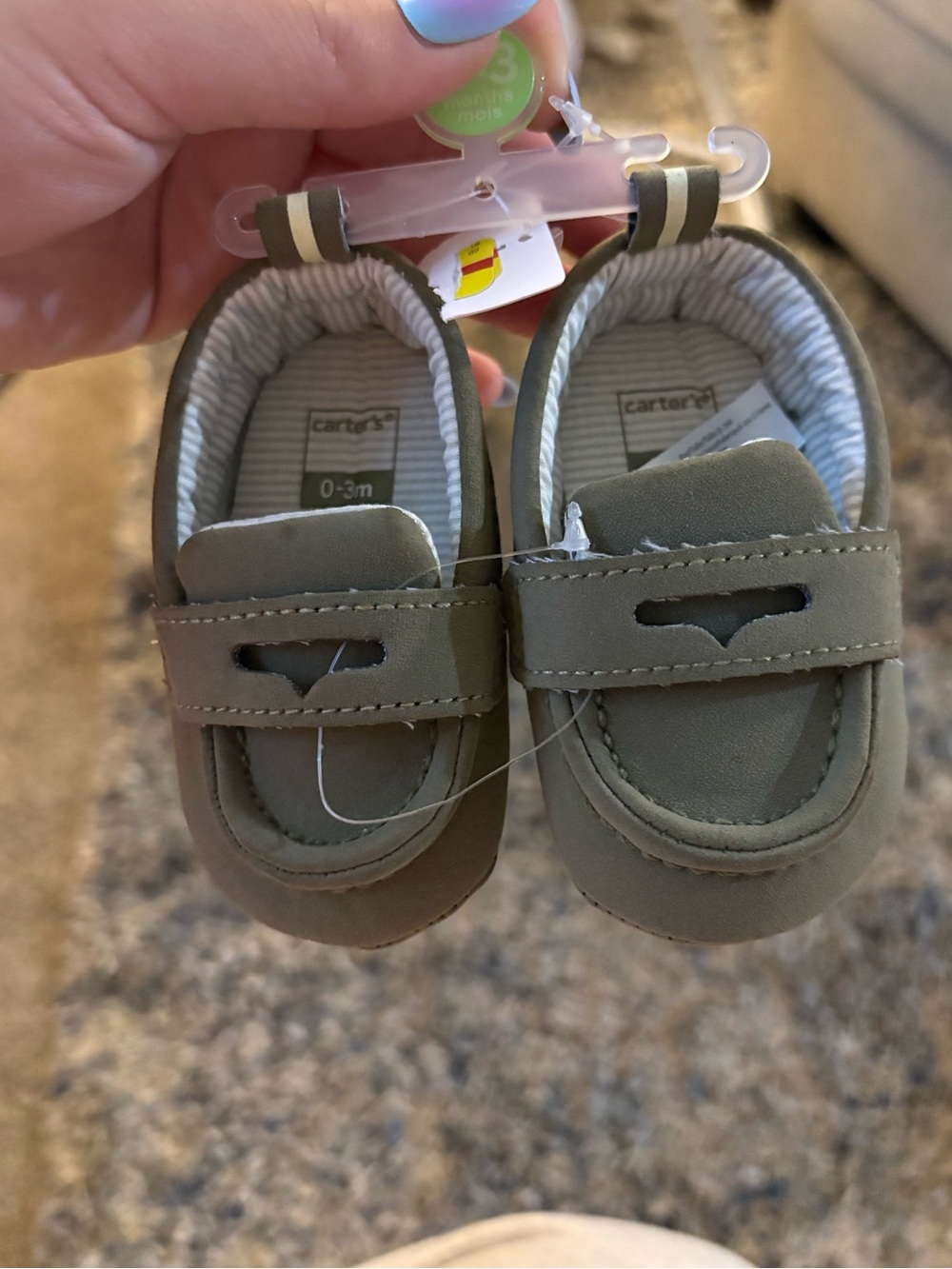 Carter's Olive Green Baby Moccasin Loafers